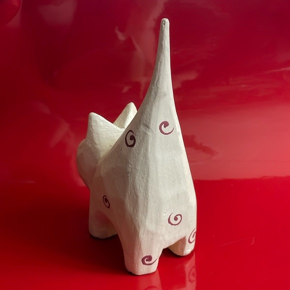 Tall Tail Kitty Cat Carved Wood Painted Folk Art Ring Holder Figurine‎ 5.2” - Picture 5 of 9